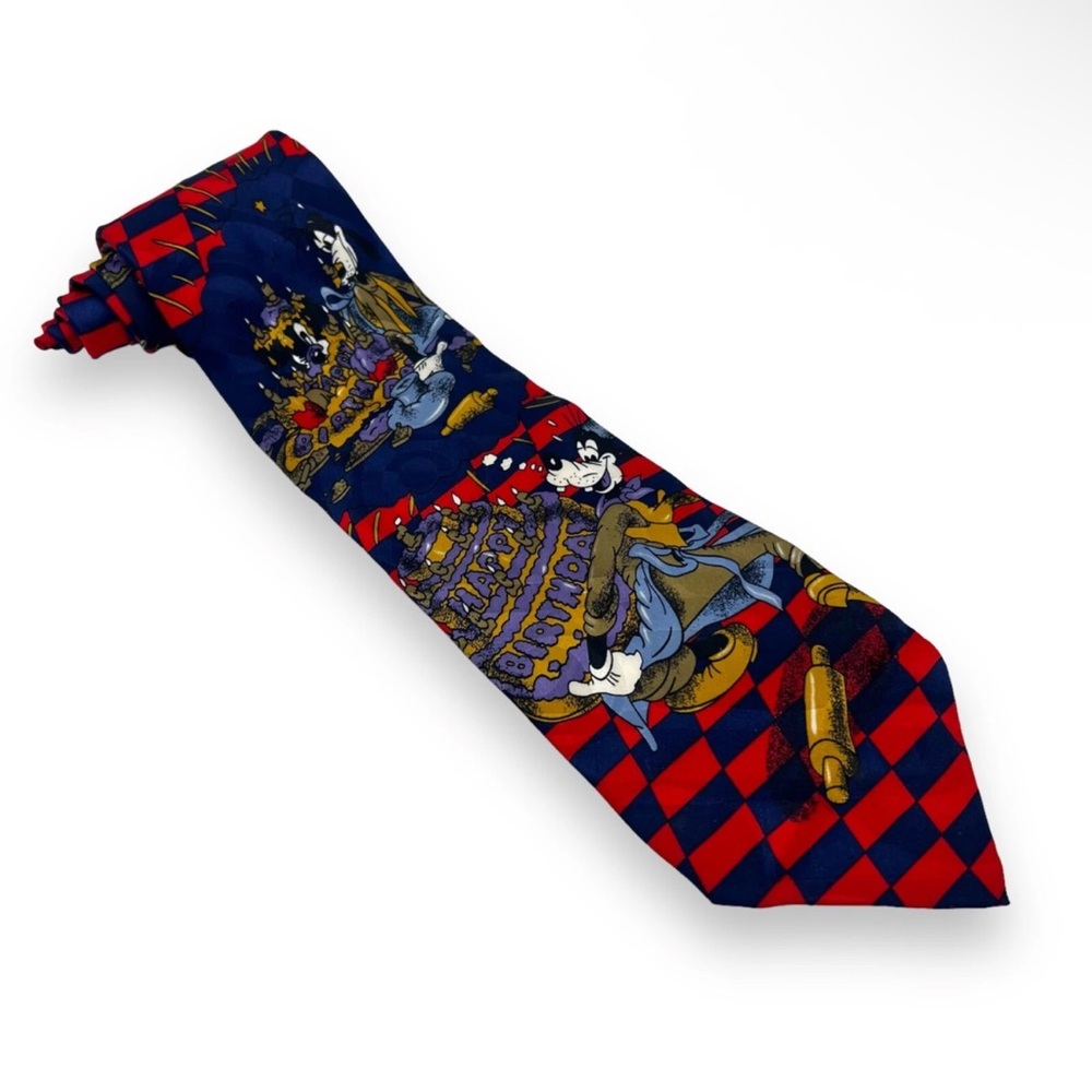 NWT VTG HAPPY BIRTHDAY GOOFY Disney Mickey & Co Atlas Design All Silk‎ Mens Tie